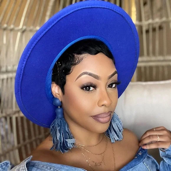 Vegan Fedora Wide No Trim Firm Brim FA Wool Hat - Picture 6 of 15